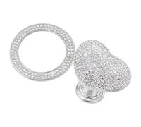 Push Start Button Cover - Rhinestone Engine Start Stop Decoration | Heart Shaped Crystal Starter Ring with Strong Adhesive for Car Truck SUV RV ATV Interior