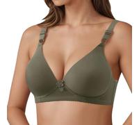 Push Up Soutien Gorge,Soutien-Gorge Doux et Respirant pour Un Maintien léger et Confortable, sans Armatures, Non rembourré, pour Tous Les Jours, avec Couverture latérale (Army Green, 42)