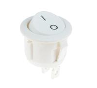 Pushbutton switch ON/OFF Round Rocker Switch LED illuminated Car Dashboard Van 12V cap NWPNLXEA(2P2D-White)