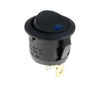 Pushbutton switch ON/OFF Round Rocker Switch LED illuminated Car Dashboard Van 12V cap NWPNLXEA(Dot-Blue)