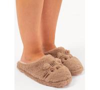 Pusheen Beige Pusheen & Nah Embroidered Graphic Chaussons mules Femme