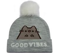 Pusheen - Bonnet à pompon Gris et Blanc "Good Vibes"