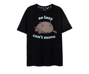 Pusheen Casual Black Women’s Short Sleeve Tee | Design si Paresseux | Chemise en Coton Mignonne et Confortable pour Adultes - Grand