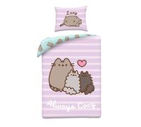 Pusheen Housse de Couette Lit Set 140x200cm The Cat Always Cozy PUS-2276BL