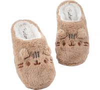 Pusheen - Pantoufles pour femmes, fourrure synthétique NS6887 (40,5 EU - 42 EU) (Marron/Blanc)