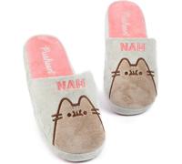 Pusheen - Pantoufles pour femmes "Nah" NS6886 (35,5 EU-37 EU) (Gris/Rose/Brun)