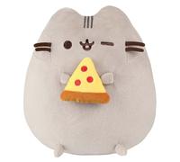 Pusheen Peluche Mascotte 24cm avec Pizza Design Charmant Ultra Doux Gris clair