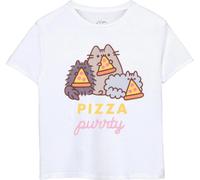 Pusheen - "Pizza Purrty" T-shirt fille manches courtes NS8402 (146-152) (Blanc)
