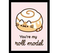 Pusheen - Poster encadré "Tu es mon modèle" PM11158 (40 cm x 30 cm) (Rose)