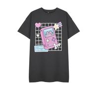 Pusheen Robe t-shirt anthracite pour femme | Tenue graphique Gameboy à manches courtes | Robe décontractée à imprimé chat mignon pour femme | Vêtements de jour confortables, gris, XXXL