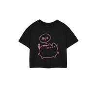 Pusheen T-Shirt Court Noir pour Femmes | Bye Pusheen Bye Tee-Shirt Graphique | Haut à Manches Courtes pour Dames | Vêtements Mignons pour Chats Internet | Vêtements décontractés élégants