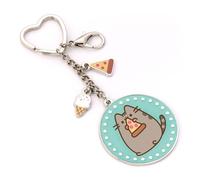 Pusheen The Cat Pizza nøglering Med Mini vedhæng, blå, One Size, blå, One Size, blå, Enhedsstørrelse