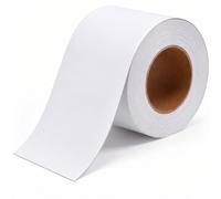 Pushglossy 1 rouleau de membrane de toiture en caoutchouc Epdm, 10,2 cm x 7,6 m, blanc, sous-couche autocollante imperméable, feuille de toit plate renforcée de 50 mm, feuille de glace et d'eau pour
