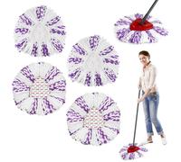 PUSHI Store 4 Pièces pour Vileda Turbo 3 en 1 Serpillere Recharge Kit, pour Vileda Turbo Serpillière Microfibre Recharge, Convient à Tous Systèmes d'essorage Rotatifs pour Vileda, pour Tous Les Sols