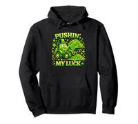 Pushin' My Luck Shamrock Tractor St Patricks Day Sweat à Capuche
