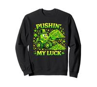 Pushin' My Luck Shamrock Tractor St Patricks Day Sweatshirt