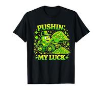 Pushin' My Luck Shamrock Tractor St Patricks Day T-Shirt