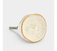 Pushka Home Céramique Crépitement Concave Doré Cratère Poignée Porte Placard - Ivoire & Doré