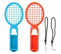 PUSOKEI 1 Paire de Raquette de Tennis pour Le Jeu Tennis ACE, contrôleur de détection de Mouvement de poignée, Raquette de Tennis légère Ergonomique pour Console de Jeu Switch(Rouge + Bleu)