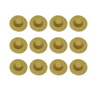 PUSOKEI 12 Pcs Dollhouse Mini Straw Hat Decor for Craft (7CM)