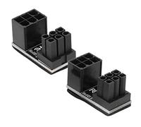 PUSOKEI 2 Pièces ATX 6 Broches Femelle à 6 Broches Mâle Adaptateur Secteur Coudé à 180 Degrés pour Carte Graphique de Bureau, Adaptateur GPU 6 Broches, Léger et Durable (Éponge)