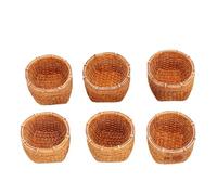 PUSOKEI 6pcs Mini Résine Paniers Modèles pour Maison de Poupée Échelle 1:12 | Ornements d’accent, texture faite à la main, fournitures de diorama, décor de jardin de fées, petits accessoires, décor