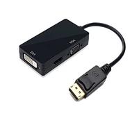 PUSOKEI Adaptateur D'interface Multimédia Mini DisplayPort vers HD, Cuivre de Sortie VGA HD DVI 60Hz 2.25Gbp, Convertisseur Mini DP pour Moniteur de Télévision pour Ordinateur Portable (Noir)