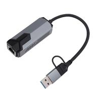 PUSOKEI Adaptateur Ethernet 5G USB 3.0 2 en 1 |Connecteur USB A Type C vers RJ45 LAN pour Ordinateur Portable