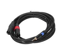 PUSOKEI Câble Convertisseur avec Prise Mâle 3,5 Mm vers 2 XLR Mâle pour MP3 et Table de Mixage, Contact plaqué or, Blindage Double Couche, 1 Câble pour les Amateurs de Musique (#2)