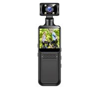 PUSOKEI Caméra d'action WiFi 4K, Caméras de Vlog 40MP avec écran IPS HD de 1,3 ", Objectif Rotatif 180°, 135° Ultra Large, Contrôle D'application, Caméscope Vidéo avec Pince
