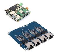 PUSOKEI Carte PCIe vers 4 Ch 2.5G ETH, Carte D'extension Ethernet Plug and Play Lecteur avec Indicateur LED, pour Appareil Rasp Pi 5