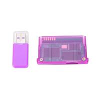 PUSOKEI Cartouche SD GBA, Carte Mémoire Flash Universelle avec Lecteur de Carte, Format FAT, capacité Maximale jusqu'à 2 Go, Compatible avec GBA SP GBM IDS NDS NDSL (violet transparent)