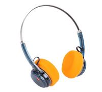 PUSOKEI Casque Bluetooth Supra-auriculaire, Casque sans Fil Rétro avec Microphone, Pilote 40 Mm, Basses Puissantes Haute Résolution, Autonomie de 20 Heures, Boutons de Contrôle, A (Bleu Transparent)