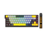 PUSOKEI Clavier de Jeu 65%, Mécanisme de Ciseaux Silencieux Filaire USB, Clavier rétroéclairé RVB 68 Touches, Anti-Image Fantôme, Pas de Conflit, Type C pour Ordinateur Portable (Gris Noir)