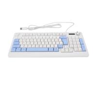 PUSOKEI Clavier de Jeu Filaire avec Bouton de Volume, 93 Touches Dynamic RVB Backlit Computer Keyboard, 25 Touches sans Conflit, Claviers Ergonomiques Filaires pour Ordinateur Portable (Bleu et blanc)