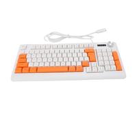 PUSOKEI Clavier de Jeu Filaire avec Bouton de Volume, 93 Touches Dynamic RVB Backlit Computer Keyboard, 25 Touches sans Conflit, Claviers Ergonomiques Filaires pour Ordinateur Portable (Orange et