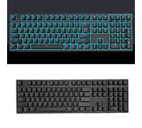 PUSOKEI Clavier de Jeu Mécanique à 3 Modes, Touches de Fil à Fil 108 Touches Bleues Hotlit Swappable avec des Modes de Rétroéclairage Personnalisables, pour Le Jeu PC Taping PC (Black)