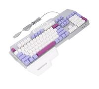 PUSOKEI Clavier de Sensation Mécanique, 104 Touches RVB Clavier de Jeu câblé RVB avec Conception de Repos et épreuve de l'eau, pour L'ordinateur PC, la Dactylographie et Le Jeu (Purple)