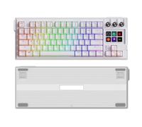 PUSOKEI Clavier Macro Programmable Filaire avec écran et Bouton, Support de Joint échangeable à Chaud, Disposition à 80%, Clavier de Jeu Mécanique USB pour PC Portable