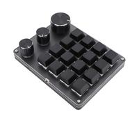 PUSOKEI Clavier personnalisé, macro programmable à 16 touches avec 3 boutons, clavier mécanique avec rétroéclairage LED, interrupteur rouge, clavier de jeu filaire USB C pour PC et ordinateur portable