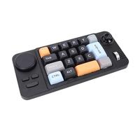 PUSOKEI Clavier USB C Câblé, 19 Touches Programmables Clavier Mécanique avec RV LED Backlit et Knob Roller Joystick Control, Un Clavier Macro à Main pour Le Jeu de Travail