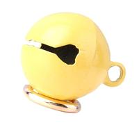 PUSOKEI Cloche Ronde en Fer pour Collier de Chat, avec Porte-clés, à Fixer au Collier ou au Tissu Selon Vos Besoins, Son Clair pour Localiser Les Animaux de Compagnie, 1 Pièce (Yellow)