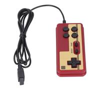 PUSOKEI Contrôleur de Jeu Filaire, Contrôleur de Jeu Vintage avec Interface 9 Broches, Manette de Jeu Portable pour Console de Jeu Rouge Blanc, Compatible avec Console de Jeu Vidéo 8 Bits