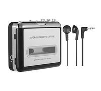 PUSOKEI Convertisseur de Cassette USB, Convertisseur de Cassette en MP3, Lecteur de Musique Portable avec écouteurs, pour Logiciel D'édition Audacity