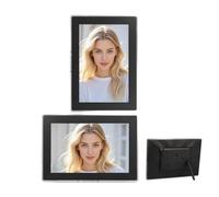 PUSOKEI Crame d'image Numérique WiFi de 10,1 Pouces, écran Tactile HD 1280x800, Cadre Photo électronique Smart Cloud, Auto-Rotate, Montable Mural, Partagez des Photos / (Prise UE)