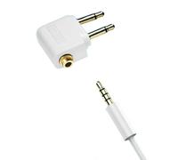 PUSOKEI Double Adaptateur de Casque de 3,5 Mm Mâle à 3,5 Mm, Convertisseur D'adaptateur de Prise Audio AUX plaqué Or pour Les Systèmes de Divertissement des Compagnies Aériennes (4 pièces)