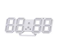 PUSOKEI Grande Horloge Murale Numérique 3D LED, Veilleuse à intensité Variable Automatique pour Chambre à Coucher, Salon, Bureau, Maison, Blanc élégant 11,42x3,94x1,77 Pouces (Pink)