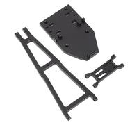 PUSOKEI Kit de Construction de Remorquage de Camion RC, Kit de Bras de Grue de Dépanneuse de Remorque sur Chenilles à l'échelle 1/10, Support de Crochet de Remorquage Robuste en Alliage (Black)