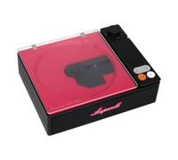 PUSOKEI Lecteur CD Portable avec écran LCD, Sortie Optique USB Bluetooth 5.1 AUX, Petit Lecteur CD Rétro Rechargeable, Radio FM pour la Maison (Noir et Rose)