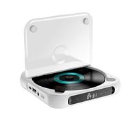 PUSOKEI Lecteur CD Portable avec Radio FM, Lecteur CD de Bureau Bluetooth Rechargeable avec Haut-parleurs HiFi pour Voiture et Maison, Entrée et Sortie AUX 3,5 Mm